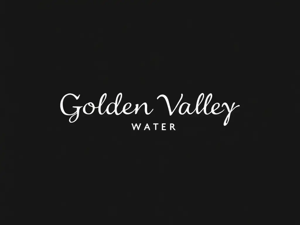 Golden Valley Water logo on a black background, representing the brand's identity in the water industry.