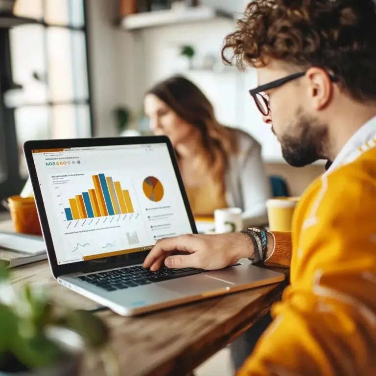 Local SEO consultant assisting a small business owner in Golden Valley with website analytics